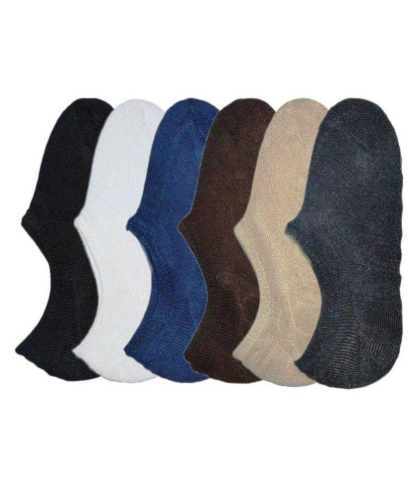     			Tahiro Multicolour Cotton Casual No Show Socks - Pack Of 6