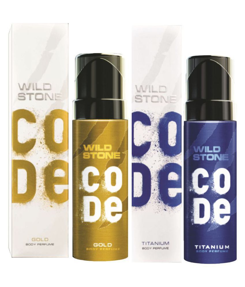     			Wild Stone Code Gold & Titanium Combo Perfume Body Spray - For Men (240 ml, Pack of 2)