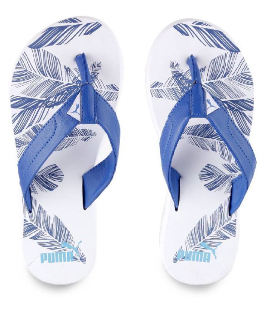 puma blue thong flip flop