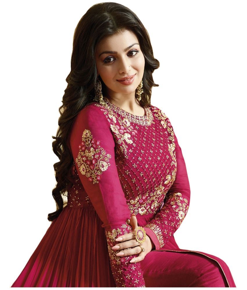 salwar soul shraddha arya charming purple georgette party wear suit