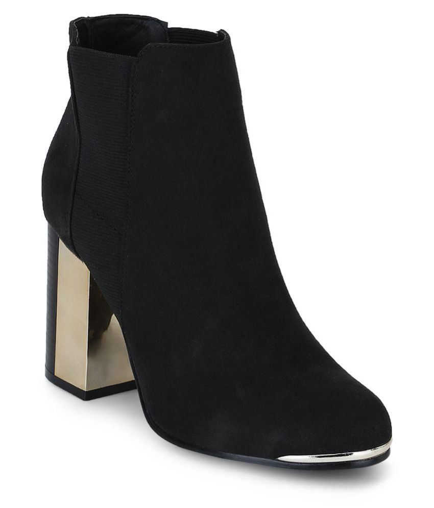 truffle collection chunky chelsea heeled ankle boots in black