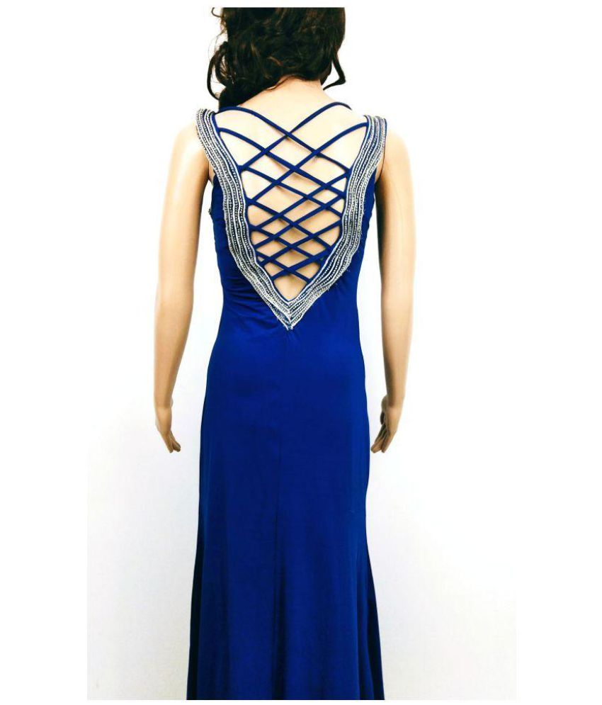 Ryamoda Blue Silk Gown Buy Ryamoda Blue Silk Gown Online at Best