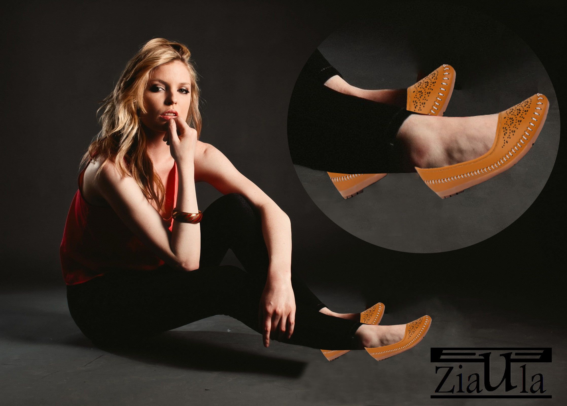 tan ballerinas