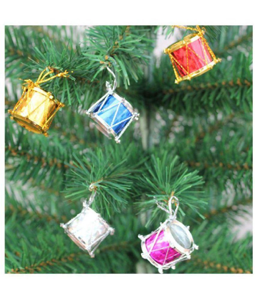     			MTV 12 pieces Colorful Small Drum Pendant Christmas Tree Decoration