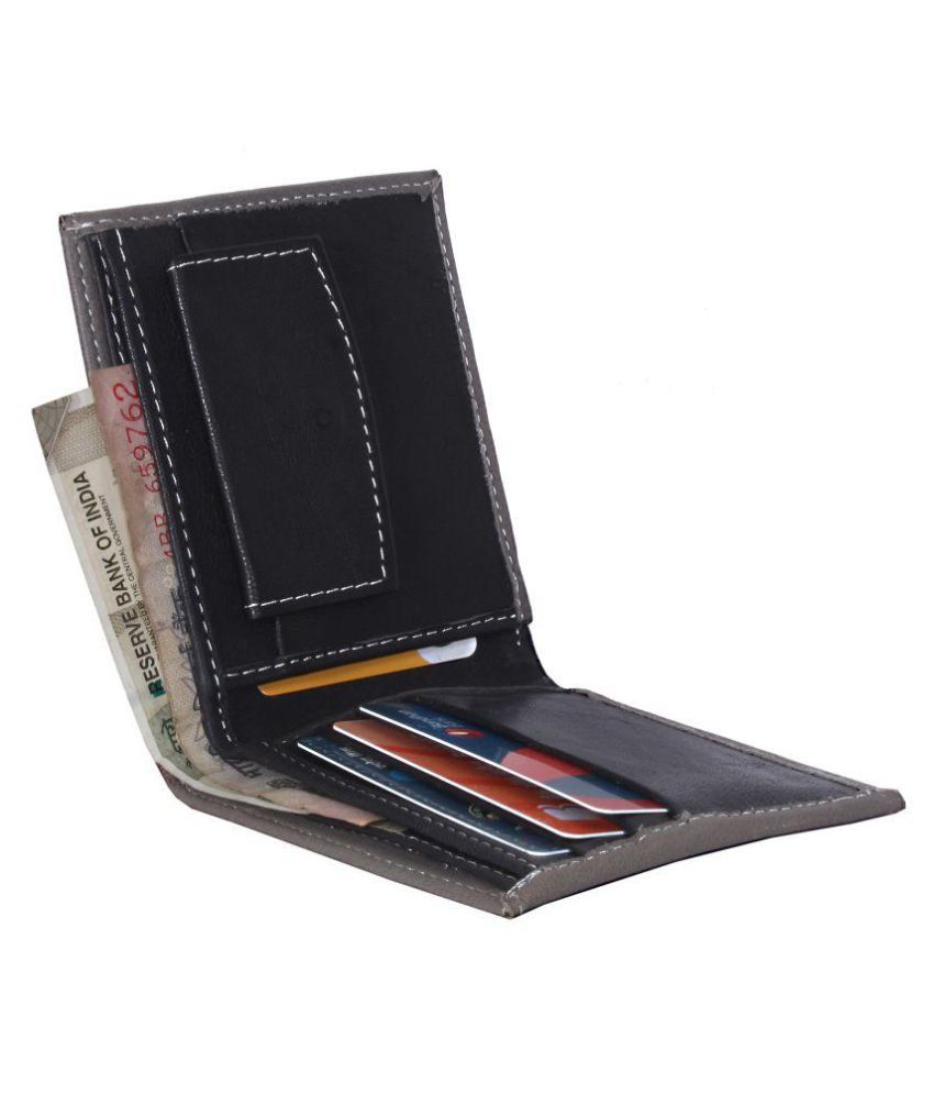 Ss Creation Leather Gray Fashion Regular Wallet: Buy Online at Low ...