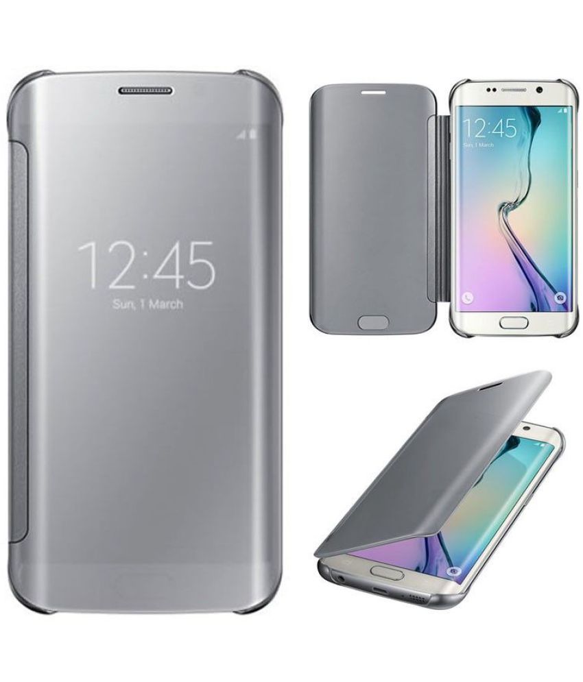 Samsung Galaxy A6 Plus Flip Cover by Sedoka - Silver - Flip Covers