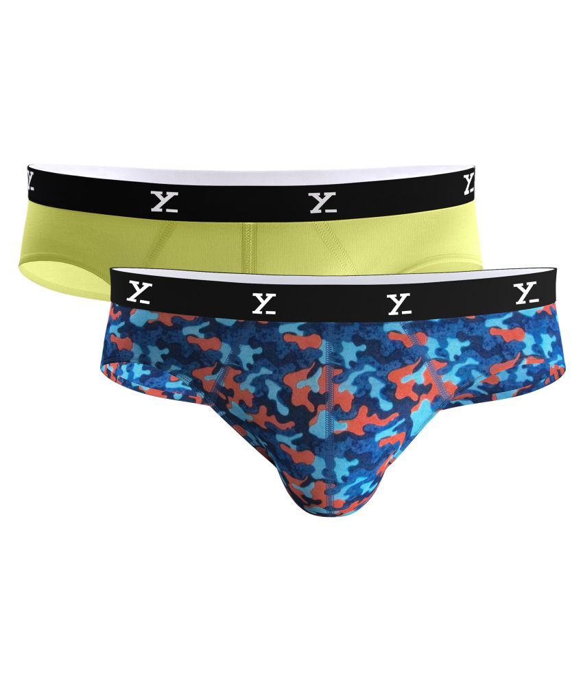     			XYXX - Multicolor Cotton Blend Men's Briefs ( Pack of 2 )