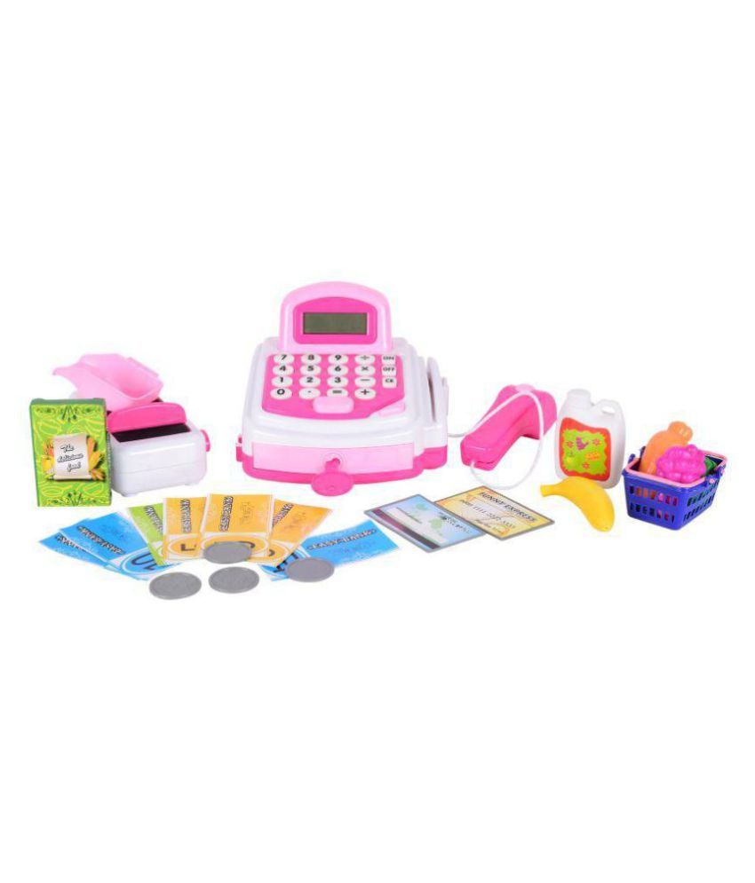 of Toys Cash Register with Coins , Bank Notes , Credit Card