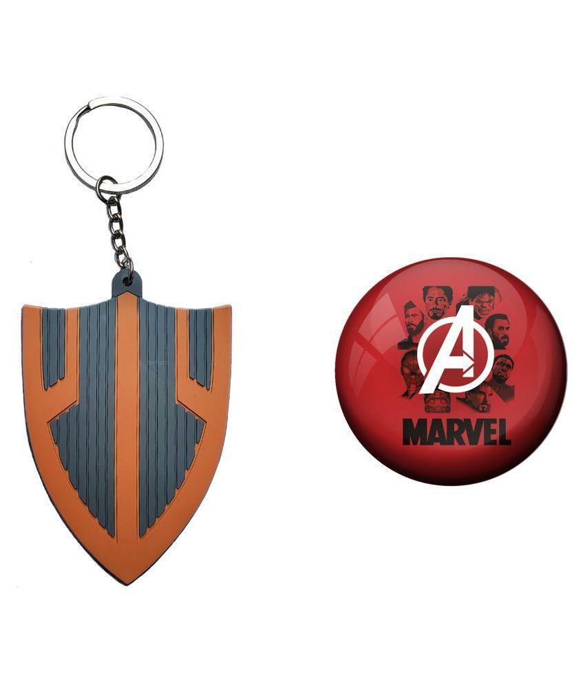Techpro Doublesided Rubber Avengers Shield Keychain Avi Pin Badges Marvel Avengers Badge Combo Pack Buy Online At Best Price In India Snapdeal