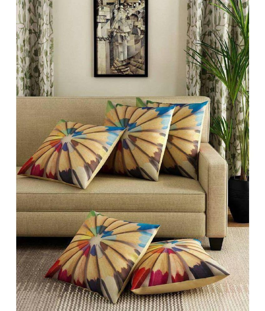 New panipat textile zone Set of 5 40X40 cm (16X16) Cushion Covers