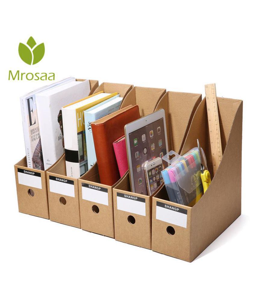 Hanging File Organizer Boxes for Home Or Office Storage Desktop Filing Box is Constructed Of heavy-Duty MDF Wood with Fabric. Beige 