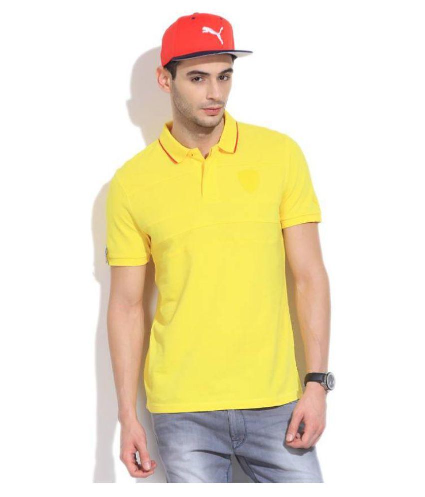 Puma Yellow Regular Fit Polo T Shirt - Buy Puma Yellow Regular Fit Polo T Shirt Online at Low 