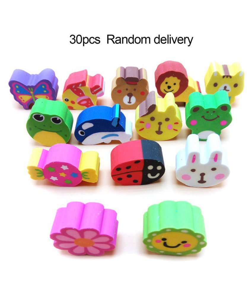 30pcs Cartoon Student Pencil Eraser Stationery for Office & School  Supplies: Buy Online at Best Price in India - Snapdeal