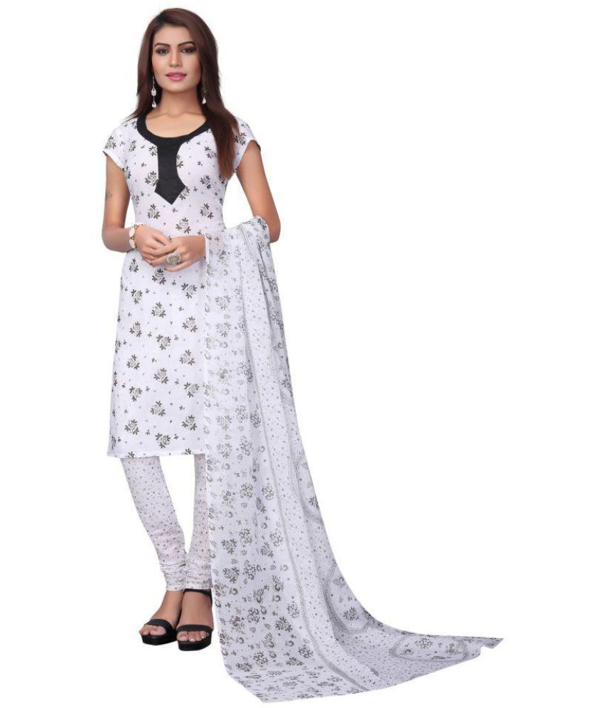 white cotton churidar material