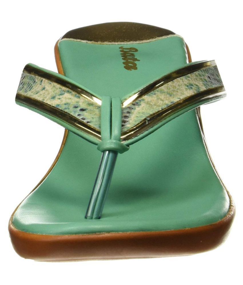 green wedge heel shoes