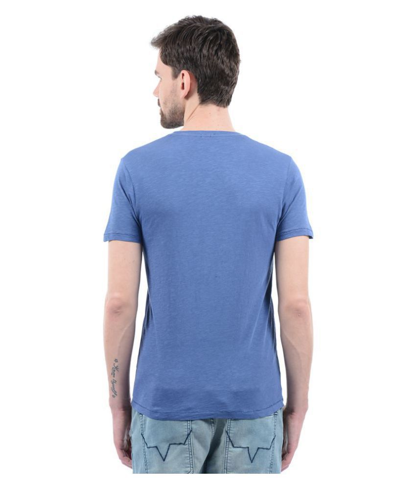 Pepe Jeans Blue Half Sleeve T-Shirt Pack of 1 - Buy Pepe Jeans Blue Half Sleeve T-Shirt Pack of 