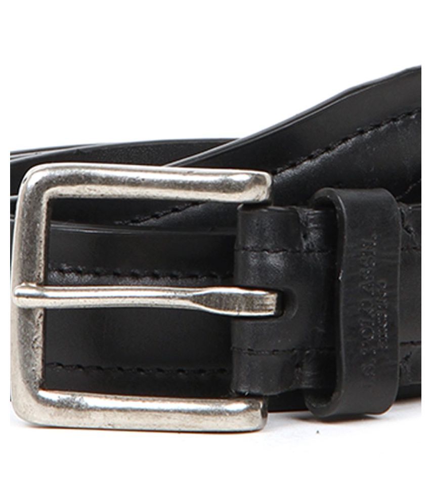 U.S. Polo Assn. Black Leather Casual Belt - Pack of 1: Buy Online at