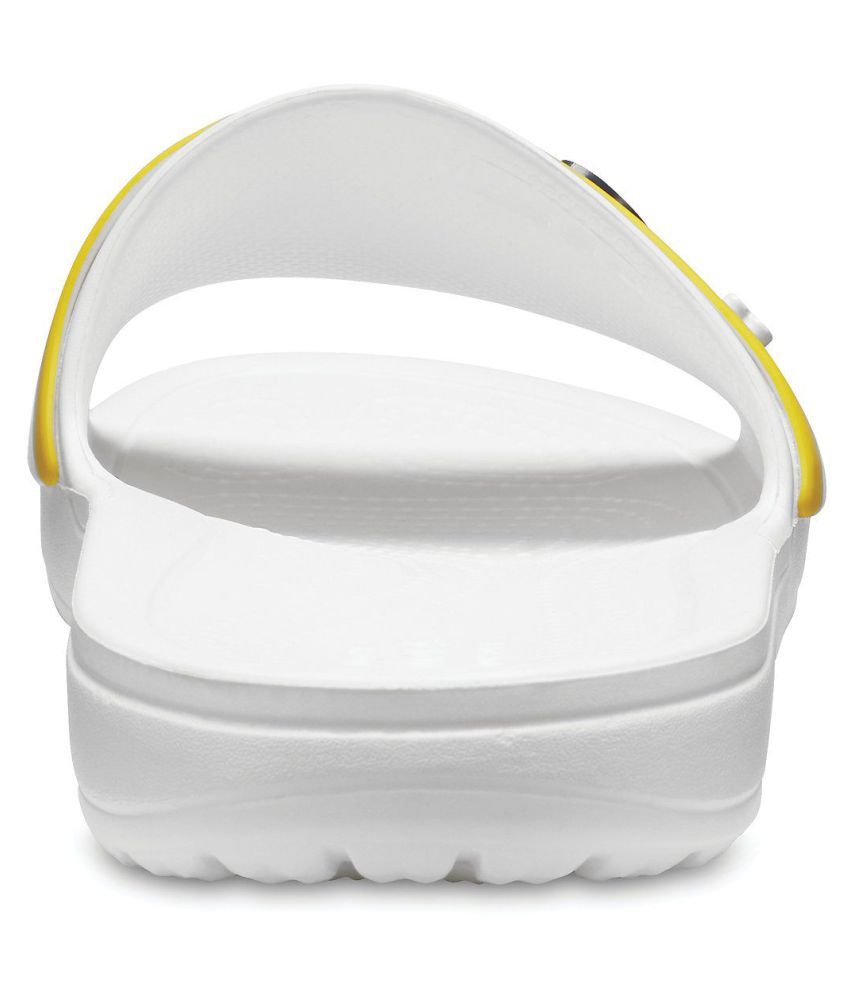 crocs sliders white