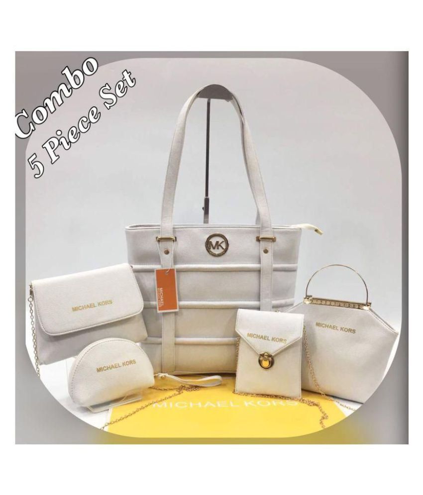 michael kors white leather shoulder bag