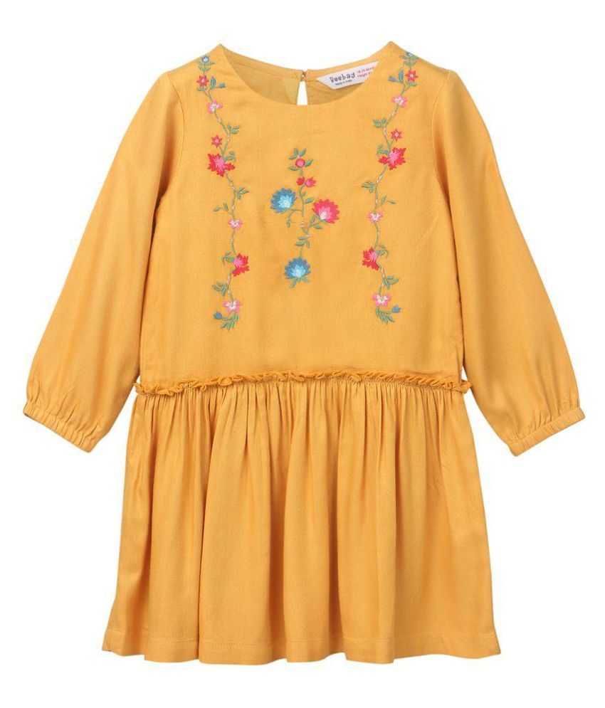 yellow dress embroidery