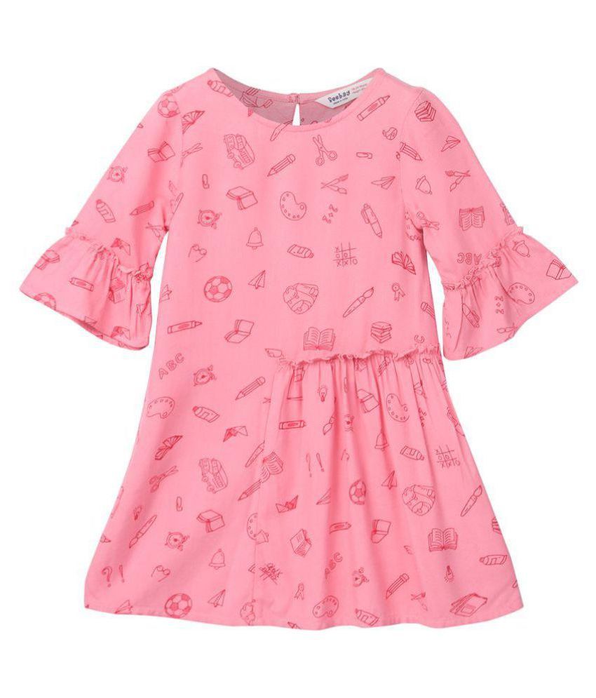 Back To School Print Dress Pink 2Y - Buy Back To School Print Dress ...