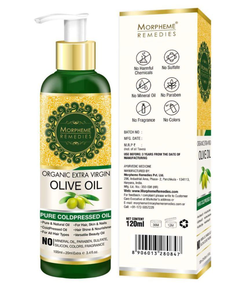 Morpheme Remedies Organic Extra Virgin Olive Oil Pure Coldpressed