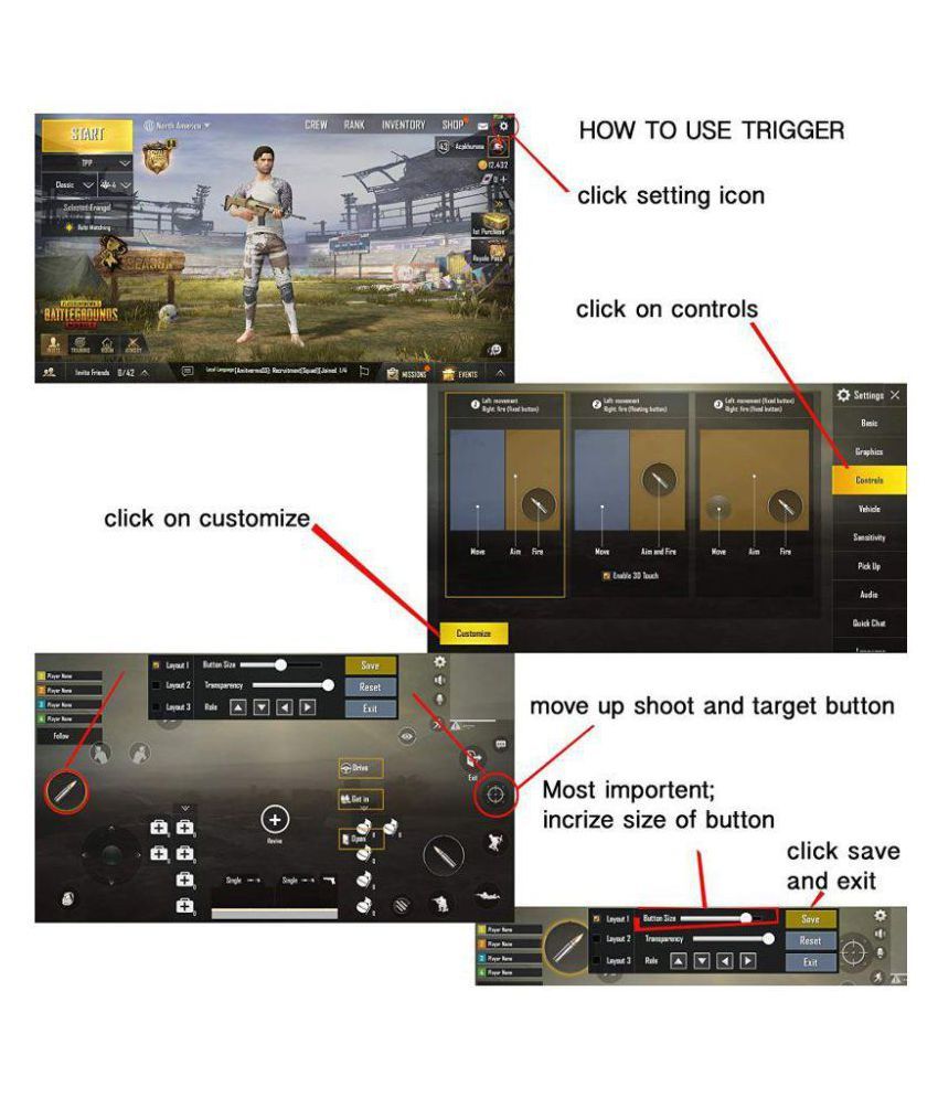 TOTU PUBG Mobile Game Controller, Gamers Yard 1 Pair ...