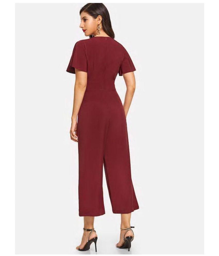 maroon jumpsuit