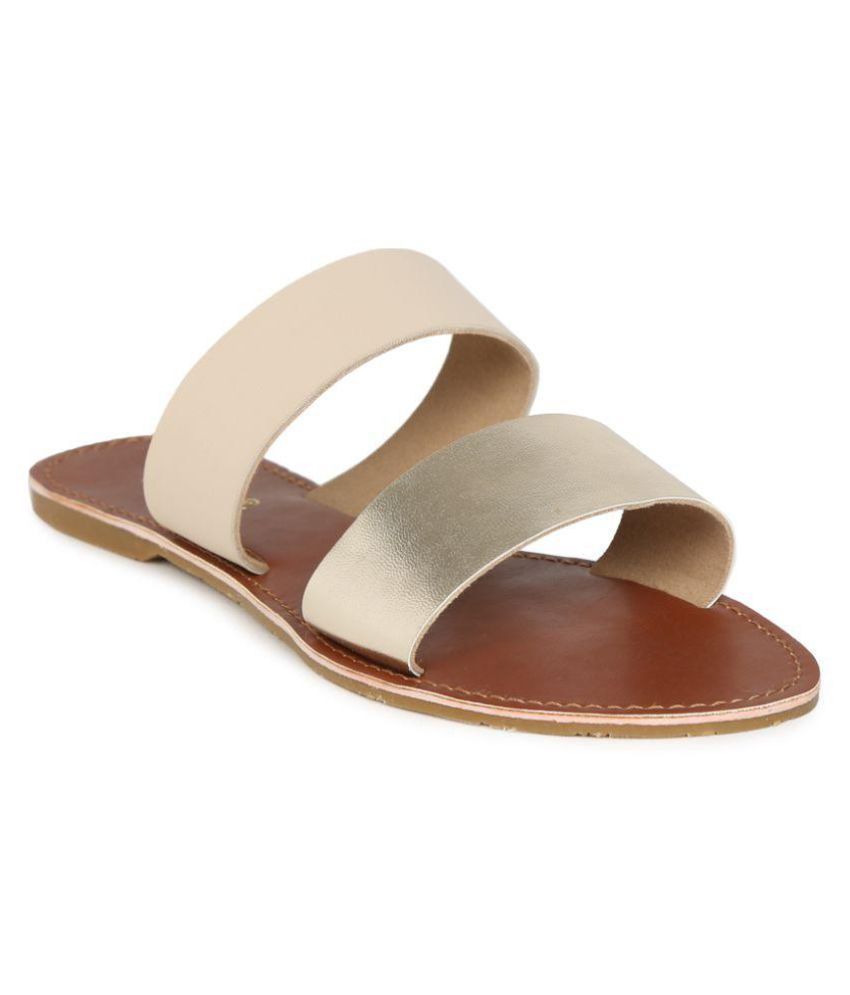 shiny beige flats