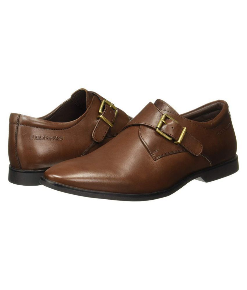 Hush Puppies Monk Strap Genuine Leather Brown Formal Shoes Price in