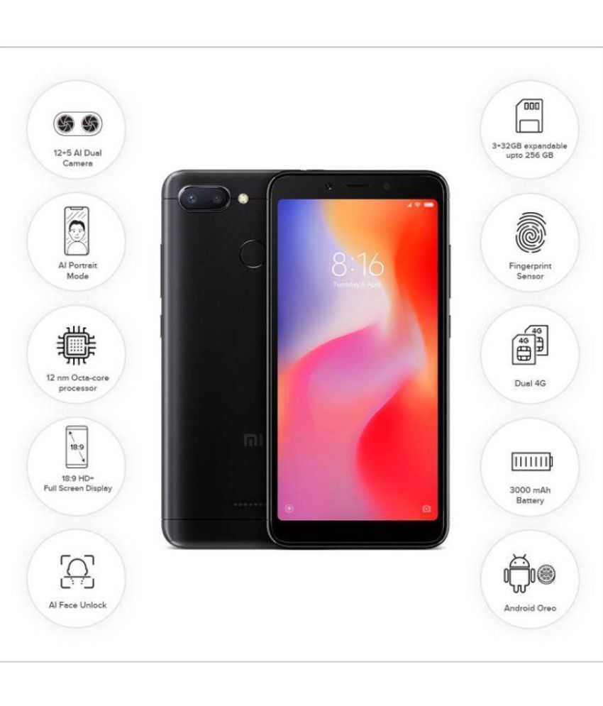 Redmi 6 (32GB, 3GB RAM) Mobile Phones Online at Low Prices | Snapdeal India