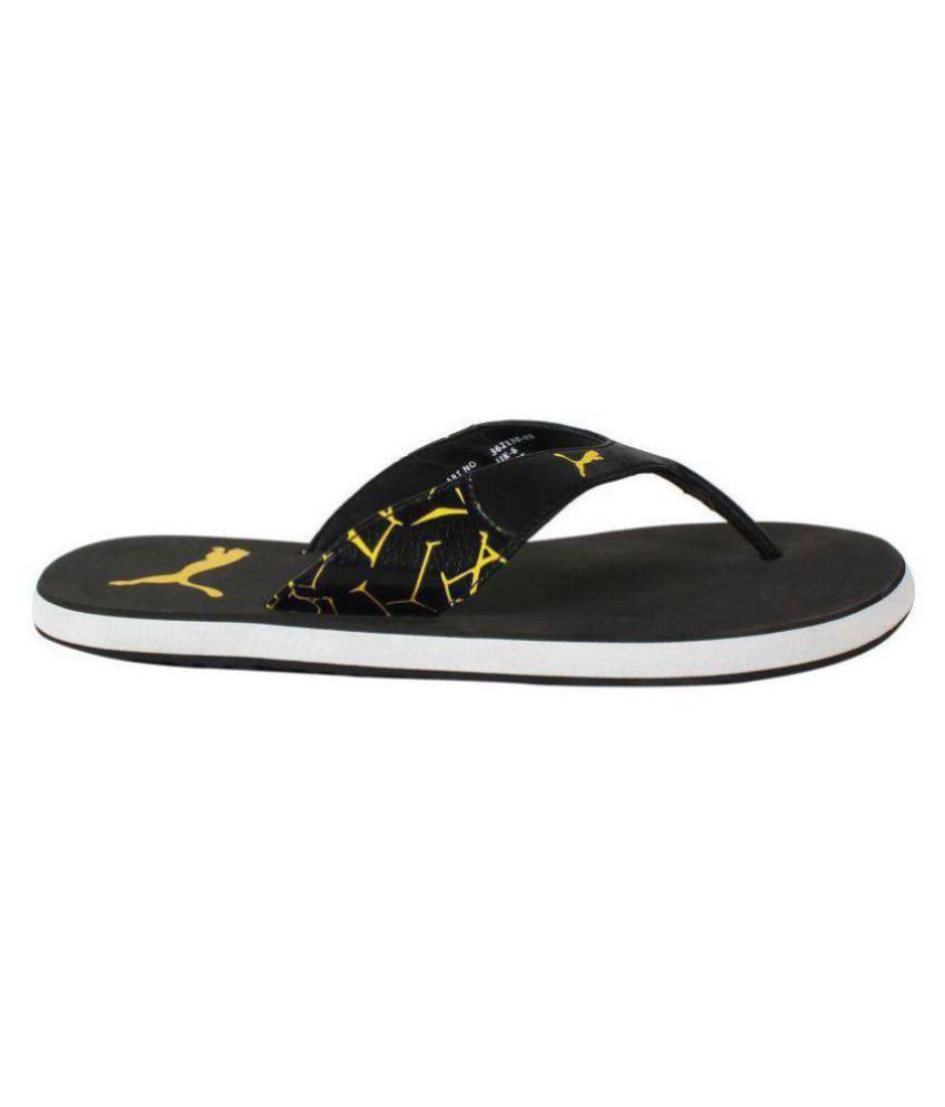 puma black thong flip flop