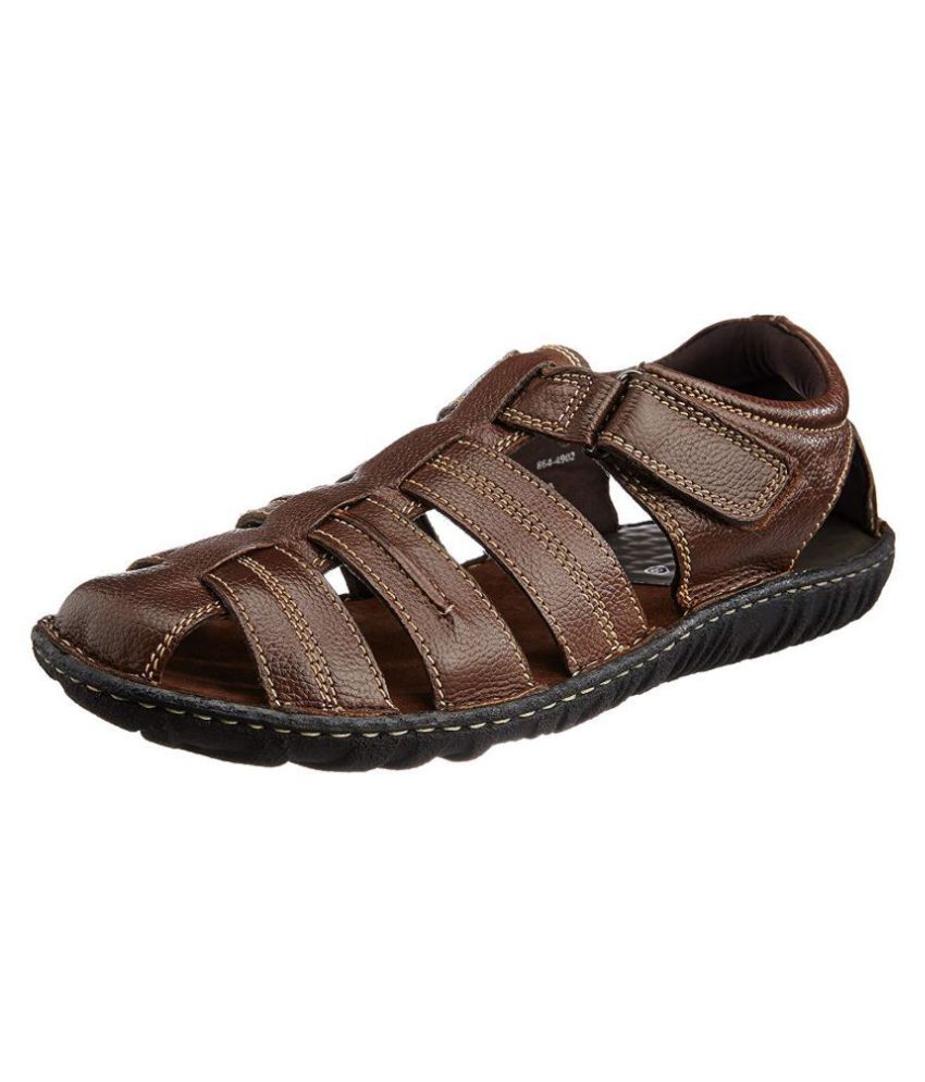 Hush Puppies Brown Leather Sandals - Buy Hush Puppies Brown Leather ...