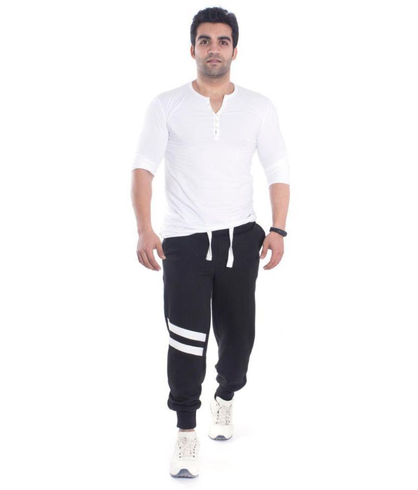 black fleece track pants