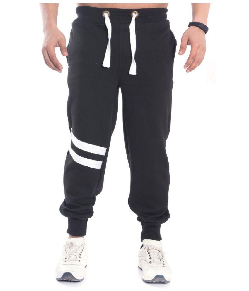 black fleece track pants