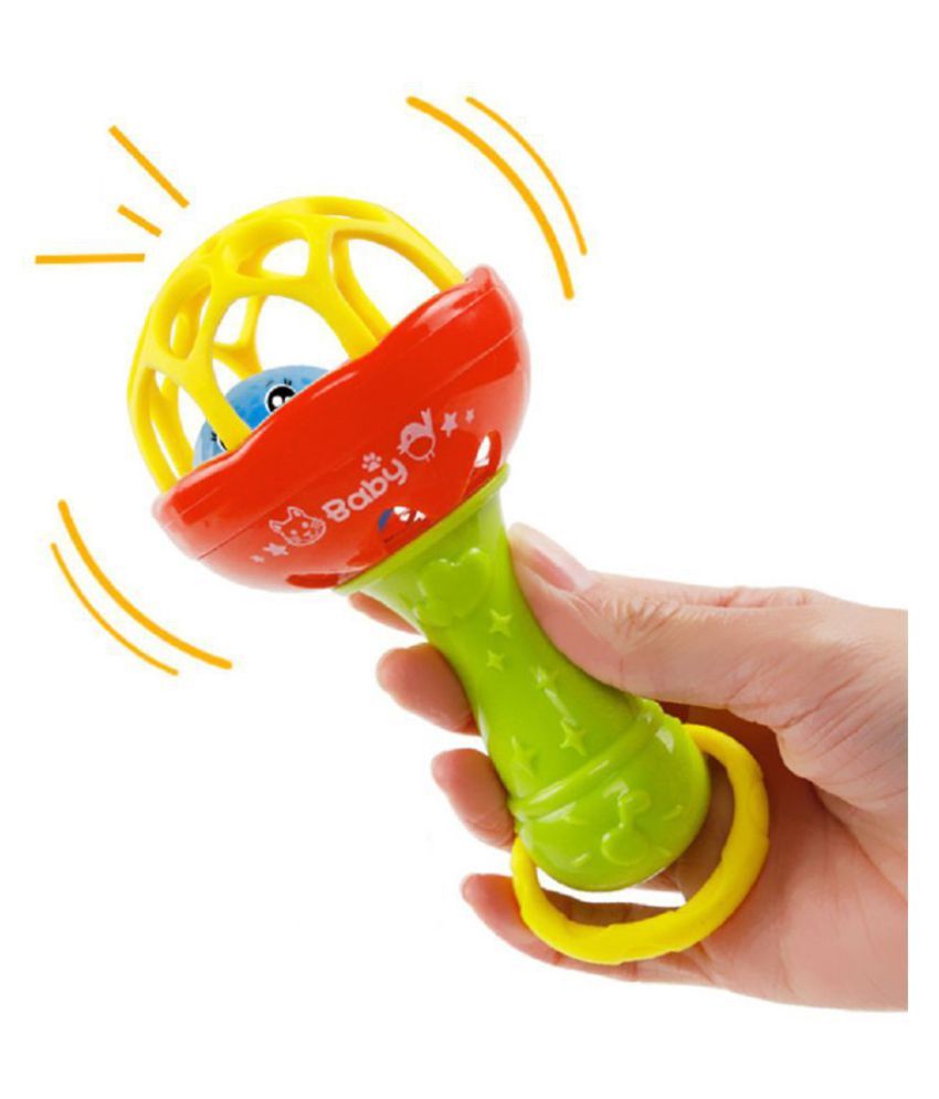 Emob Cute Pack of 2 Soft Plastic Rubber Body Shaking Hand Bell Ball