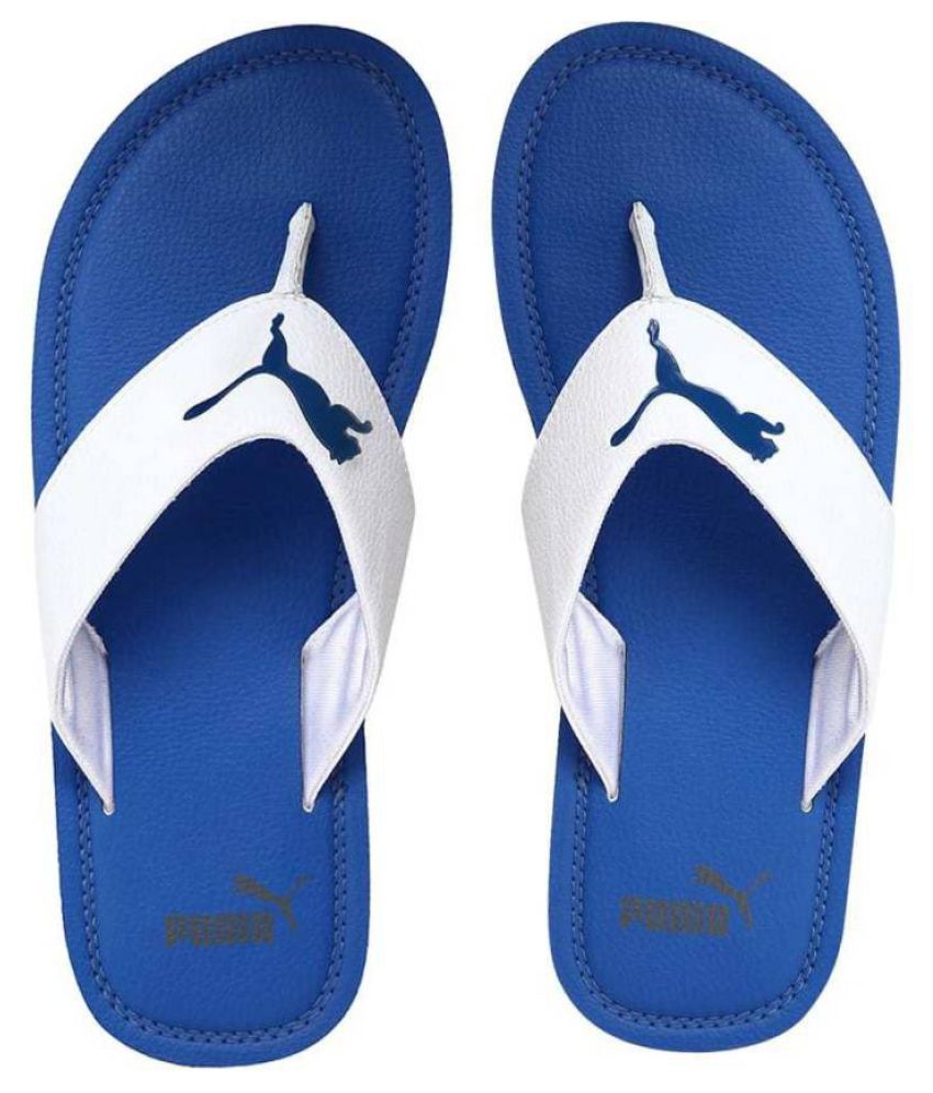 puma blue thong flip flop
