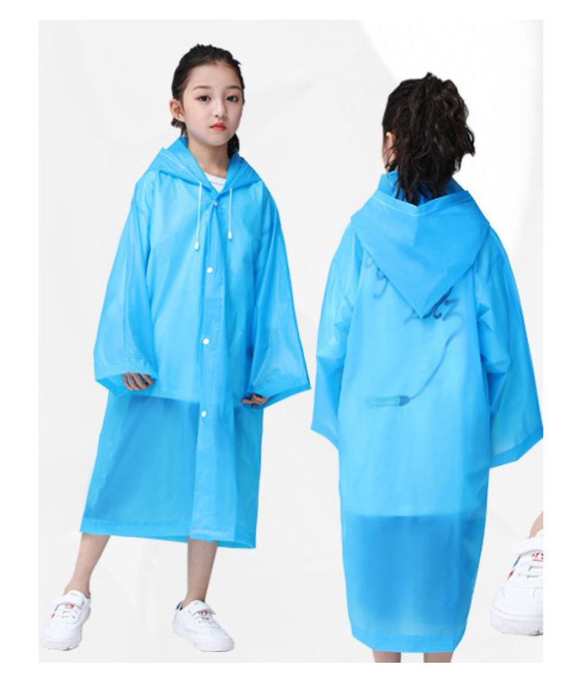 EVA Frosted Child Raincoat Girl Boy Rainwear Hiking Travel Rain Gear Coat