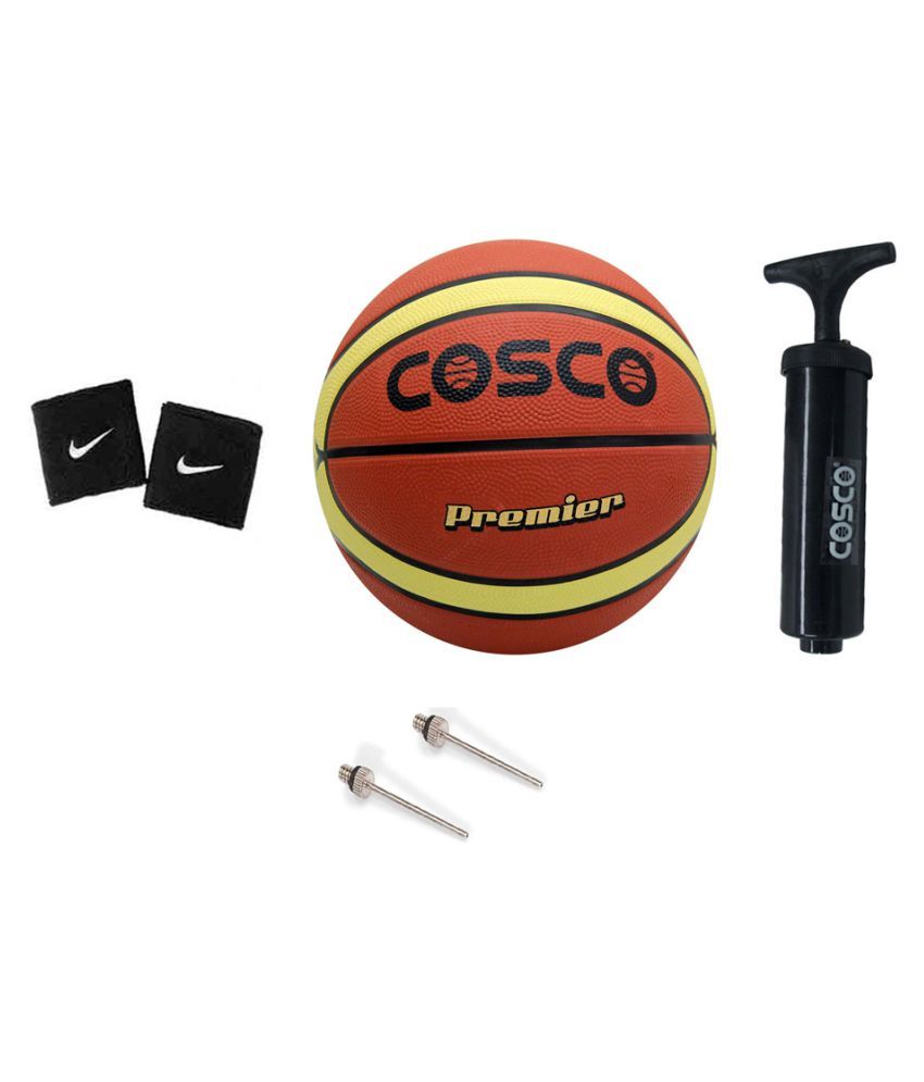 Cosco Premier Basketball Kit Size 7 With Basketball Pump, 2 Band