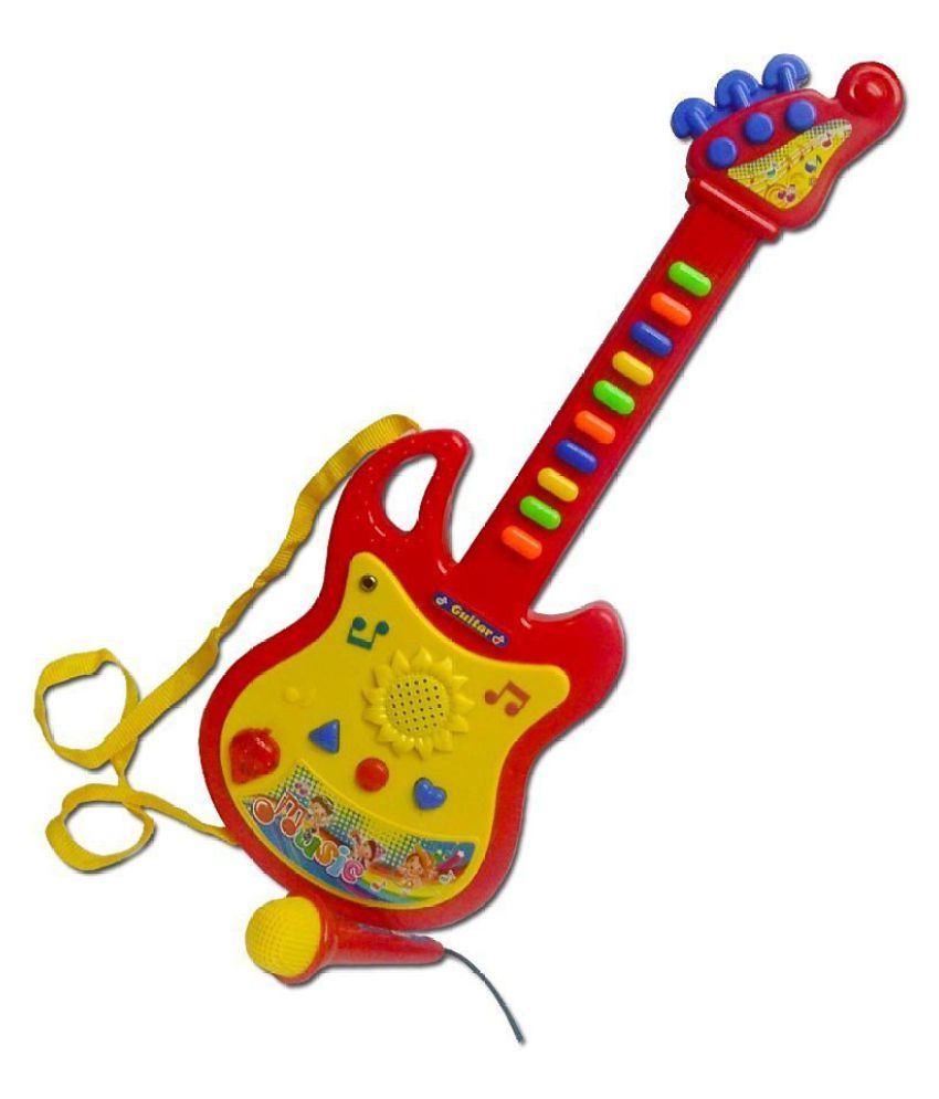 Little Rock musical multi colored guitar with mike for ...