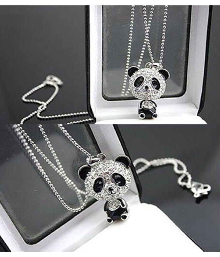 Luxury Women Silver Sweet Panda Pendant 