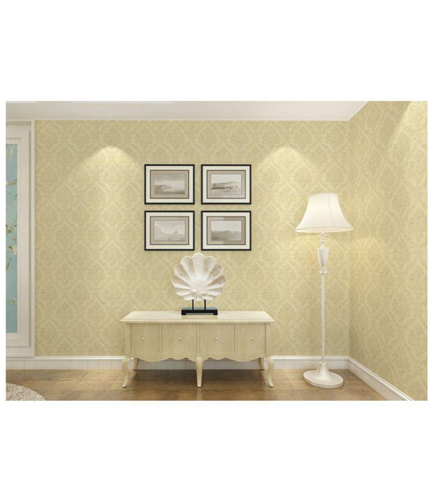 WOLTOP WALLPAPER Floral Dense Pattern Embossed Beige Lotus Flowers