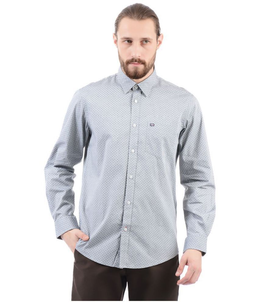 kleren chapell men's grey regular fit formal shirt