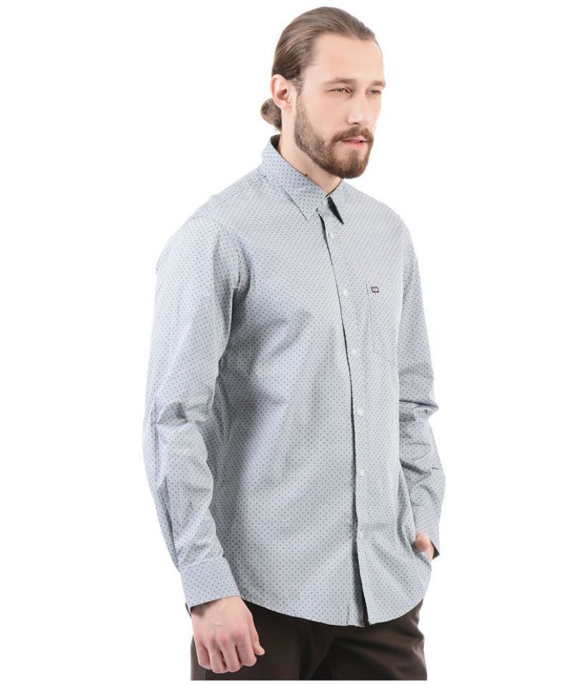 kleren chapell men's grey regular fit formal shirt