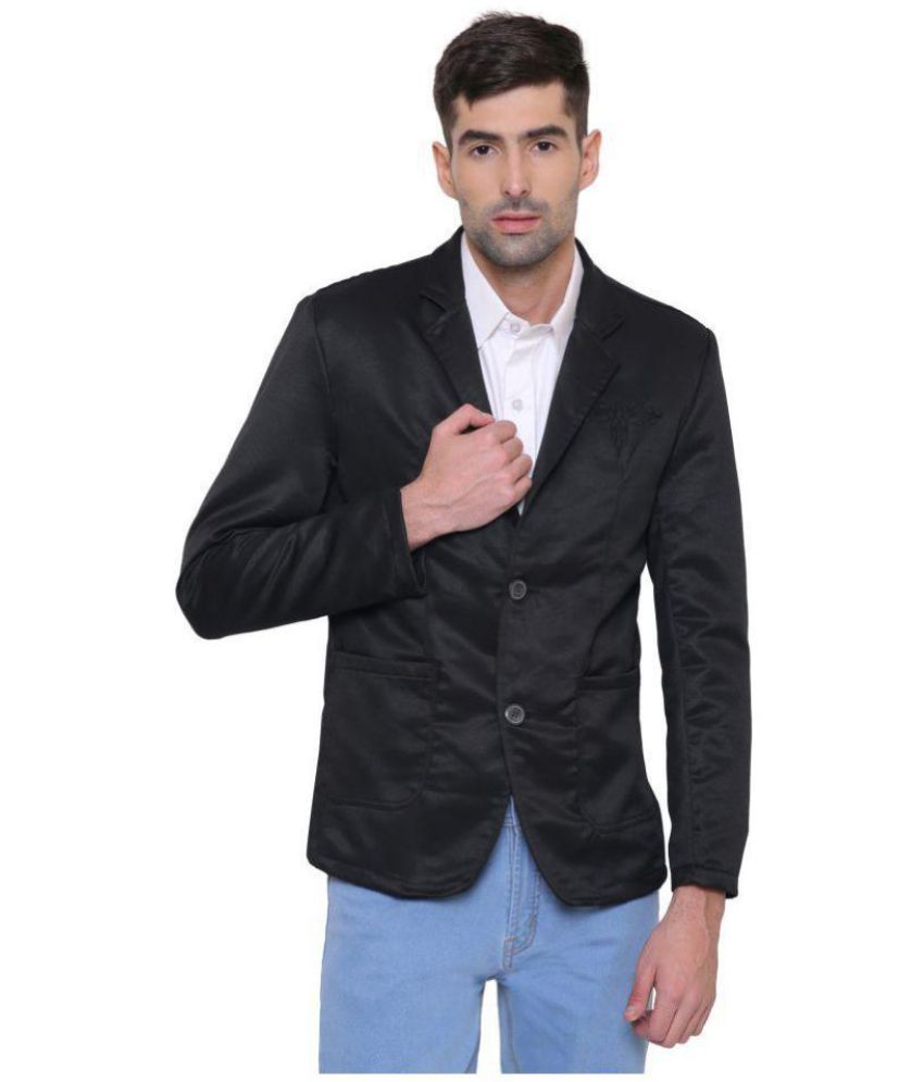Vertical Black Solid Casual Blazers Buy Vertical Black Solid Casual