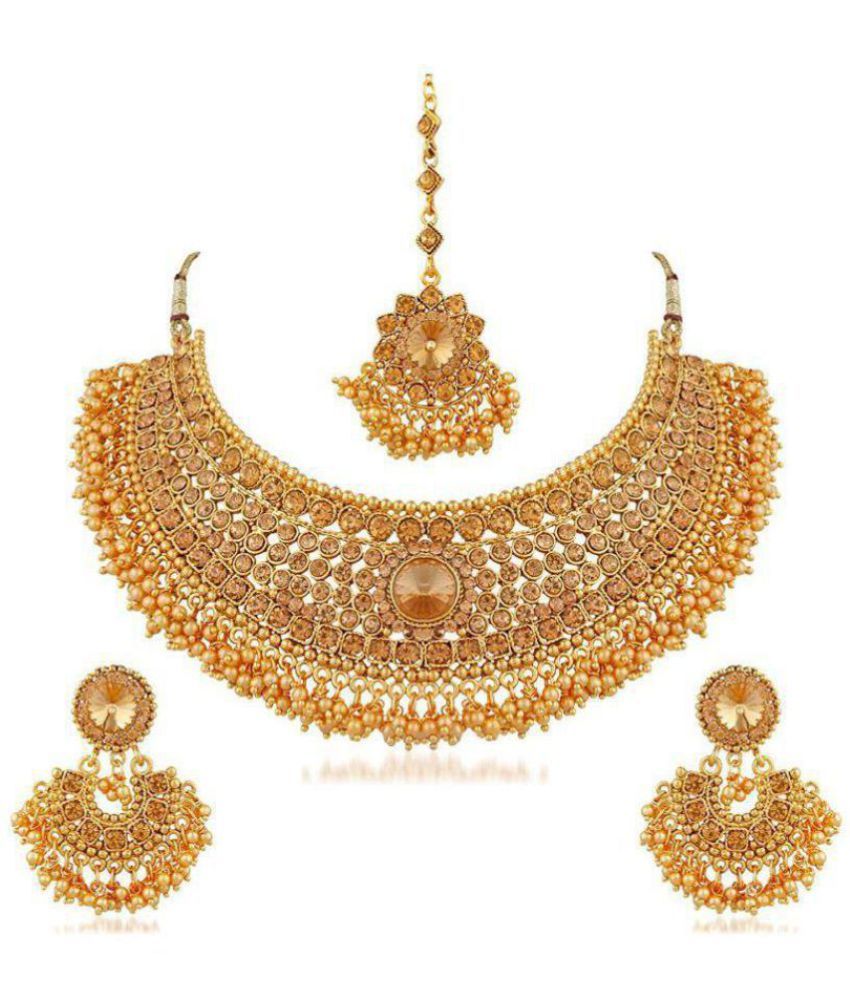     			Youbella Gold Plated Necklace Jewellery Set With Earrings For Girls/Women