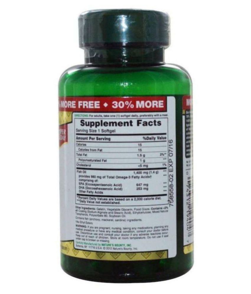 Nature's Bounty Fish Oil 1400 mg 130 no.s Multivitamins Softgel Buy