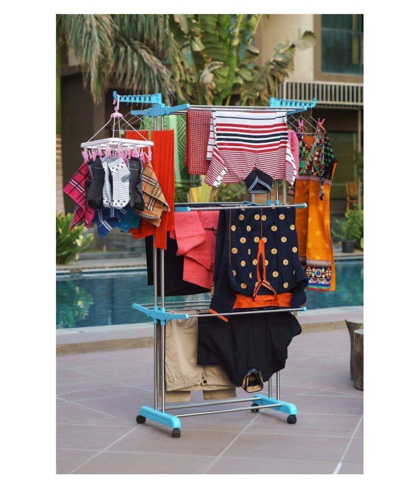TNC Desire Collapsible Clothes Drying Rack 3Tier Folding Laundry Dryer