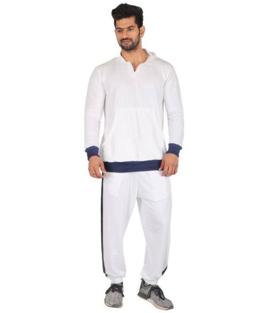 white tech fleece tracksuit