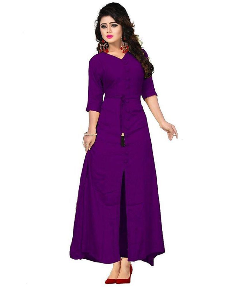 jk lifestyle Purple Rayon A-line Kurti - Buy jk lifestyle Purple Rayon  A-line Kurti Online at Best Prices in India on Snapdeal